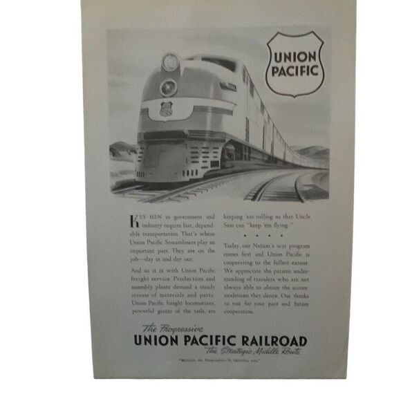 Vintage 1942 Union Pacific Key Men in Government Ad Advertisment - Picture 3 of 4